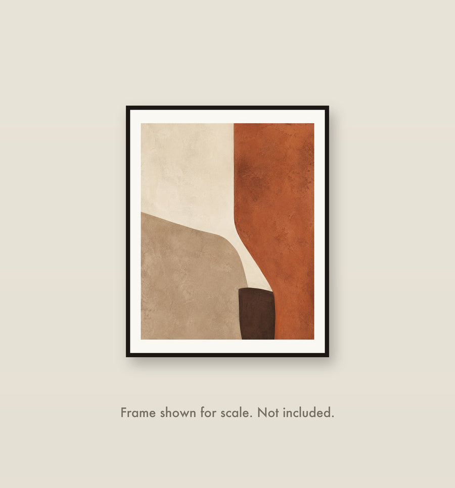 Earth Study: Rust Field shown framed on a wall at its 16 by 20 inch print size. Frame shown for scale and not included.