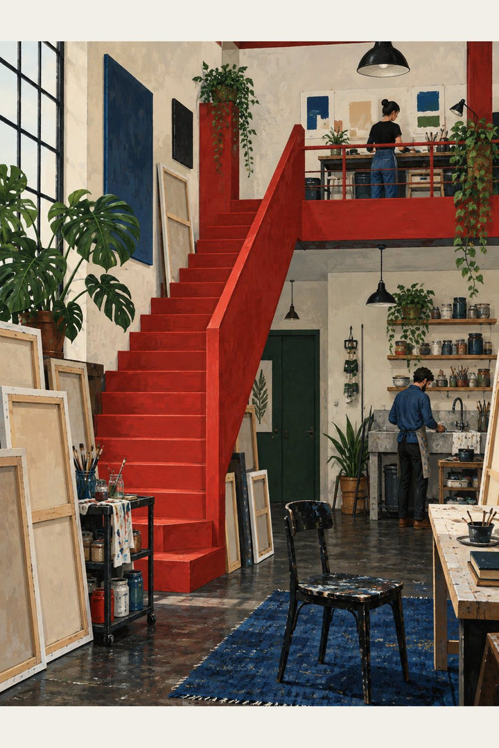 Studio Stairs, the unframed sheet