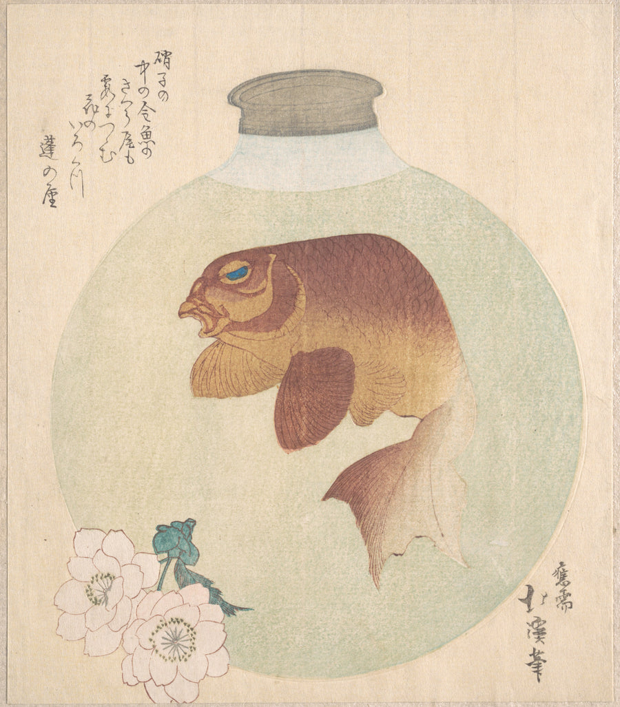 Gold-Fish in a Glass Bottle by Totoya Hokkei. Public domain, The Metropolitan Museum of Art Open Access.