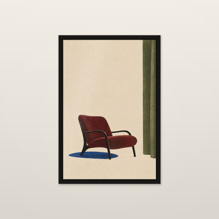 Red Lounge, shown at 8 x 12 in / Unframed