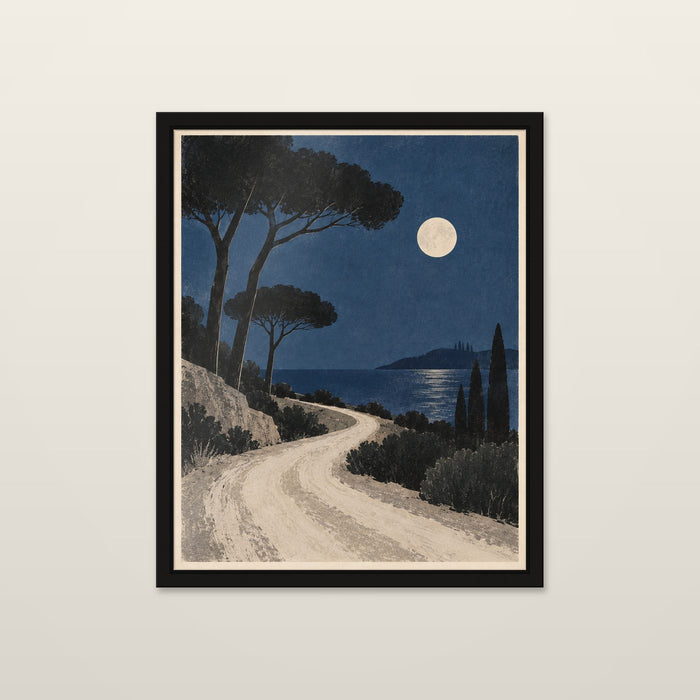 Moonlit Road, shown at 8 x 10 in / Unframed