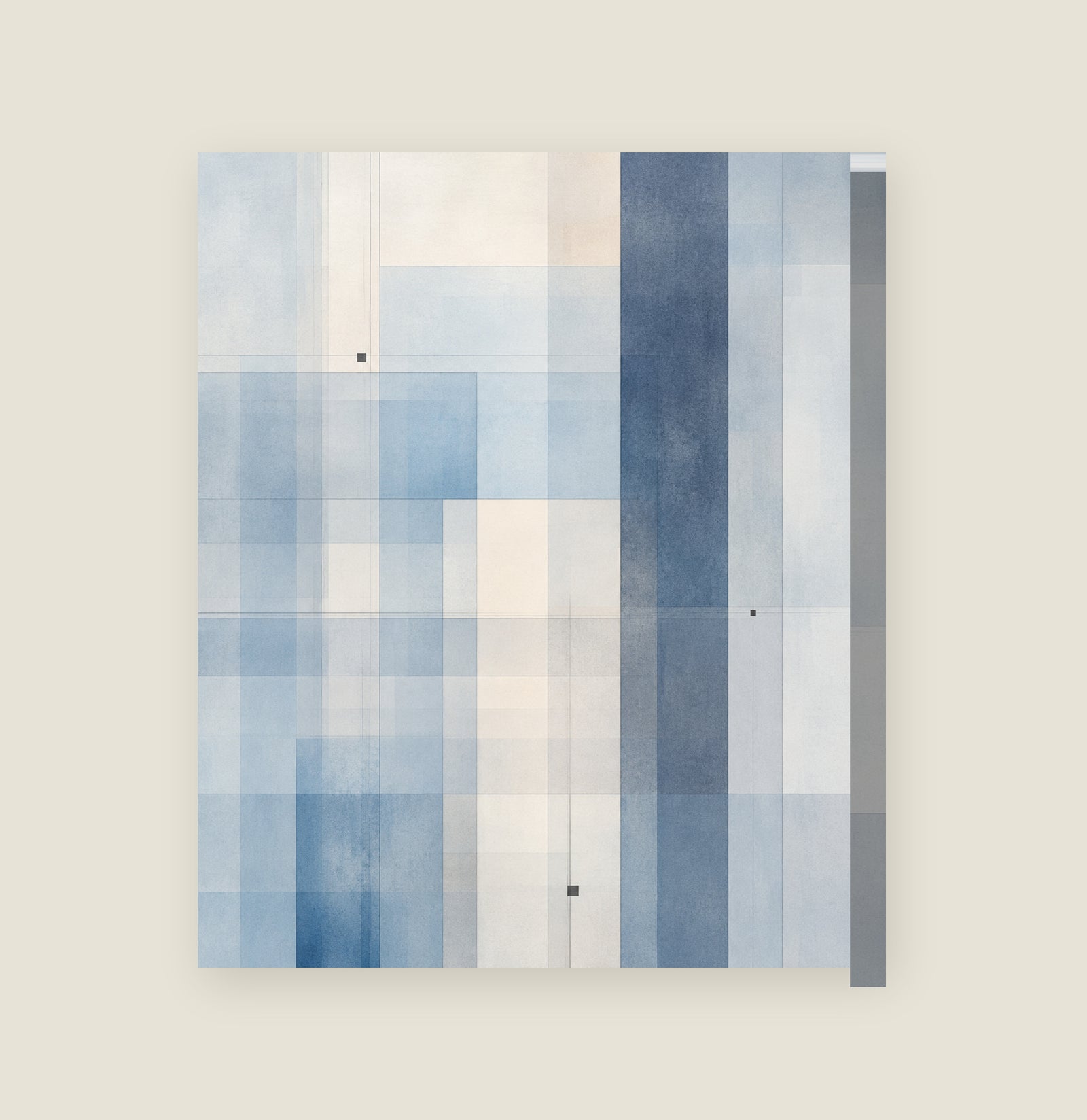 Blue Hour Grid on stretched canvas, 16 by 20 inches, gallery-wrapped with the image continuing around the side edge.