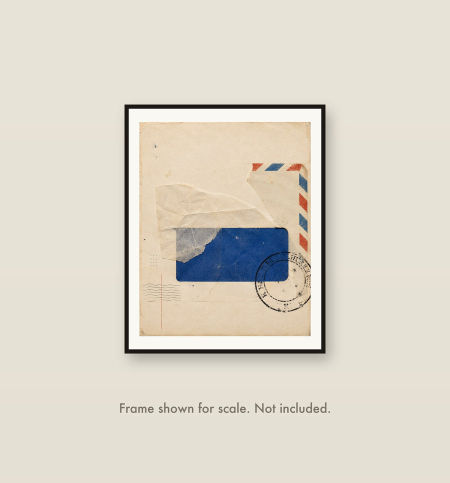 Air Mail Study shown framed on a wall at its 16 by 20 inch print size. Frame shown for scale and not included.