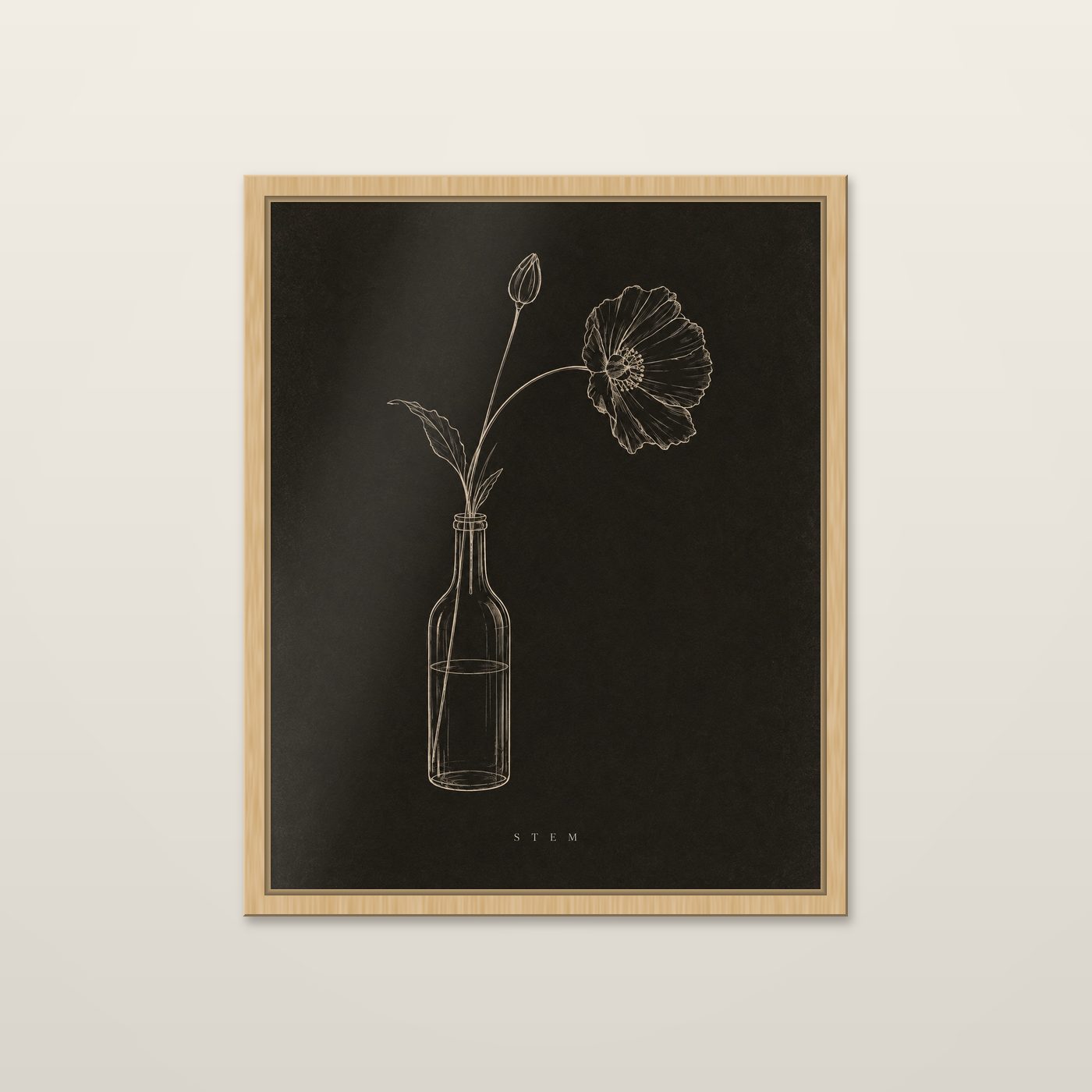 Stem by OVREL in a natural oak frame.