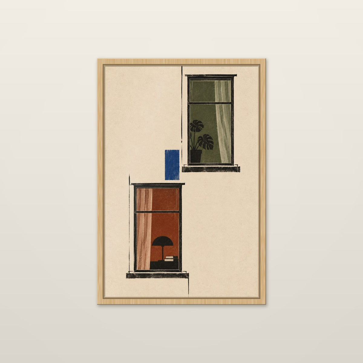 Two Windows by OVREL in a natural oak frame.