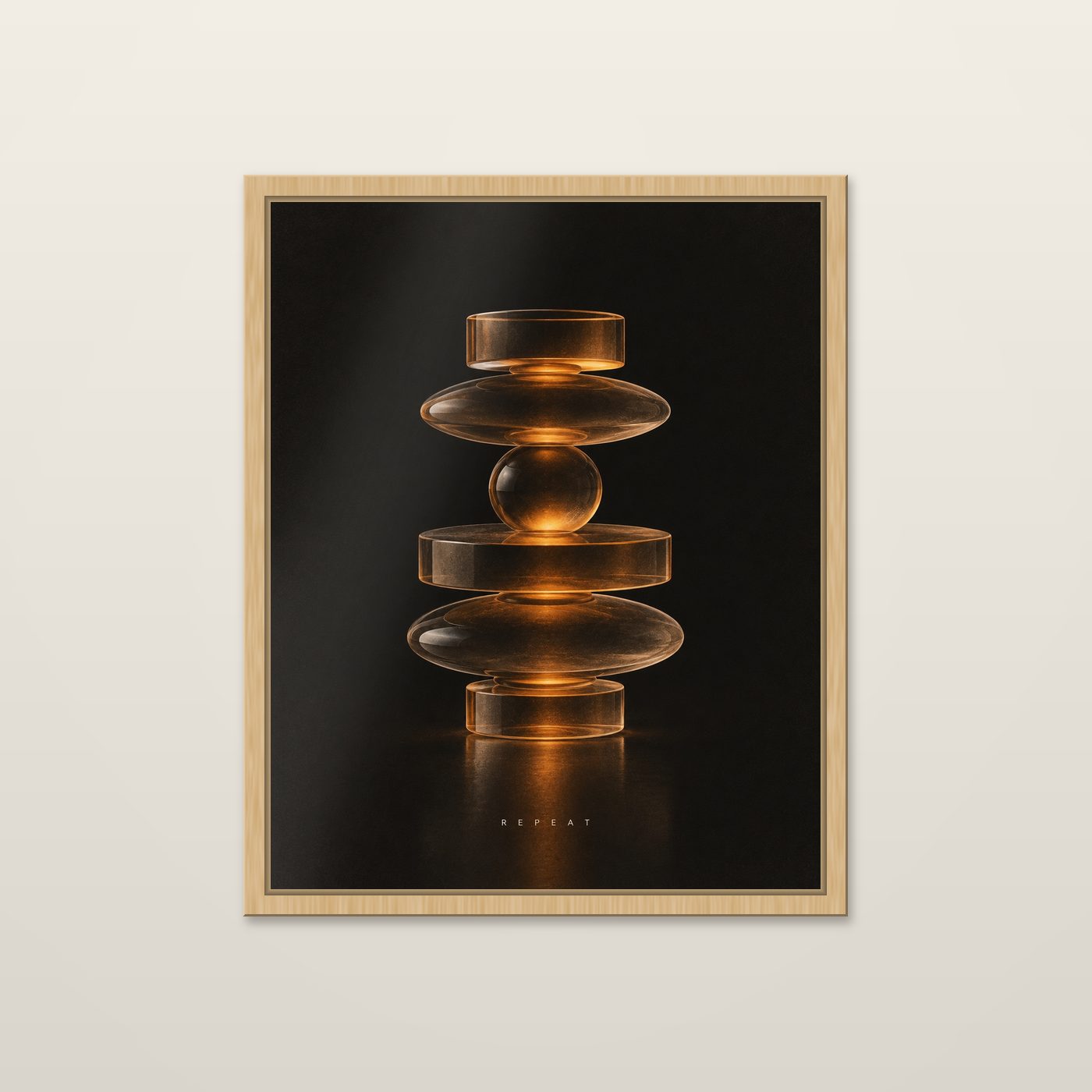 Repeat by OVREL in a natural oak frame.
