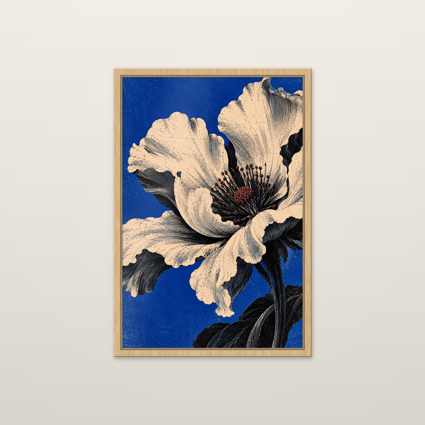 Petal Study by OVREL in a natural oak frame.