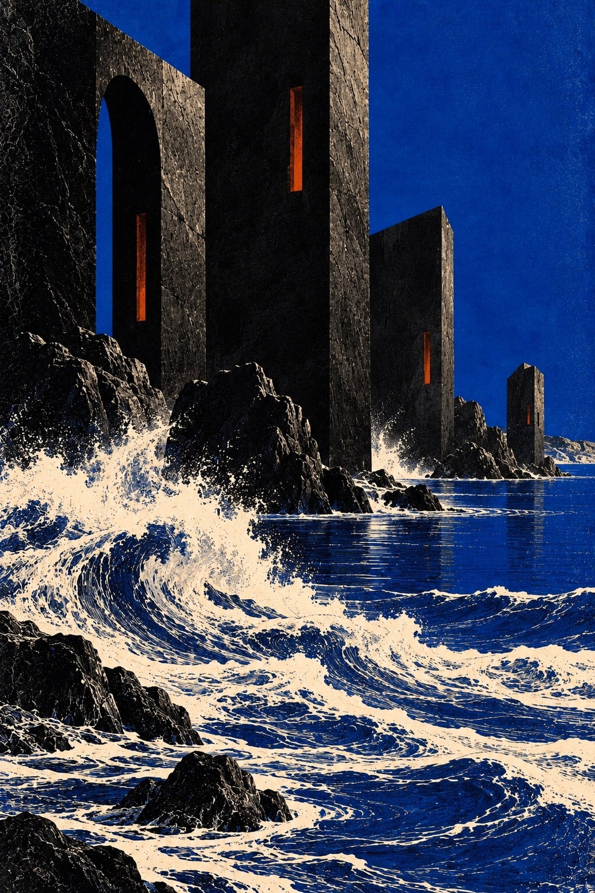 Black Towers, the unframed sheet.
