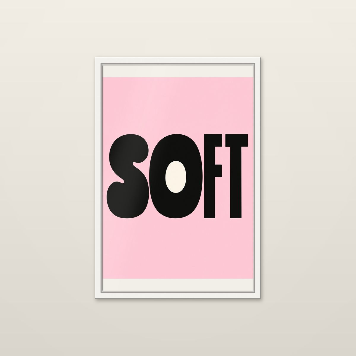 Soft, framed in white