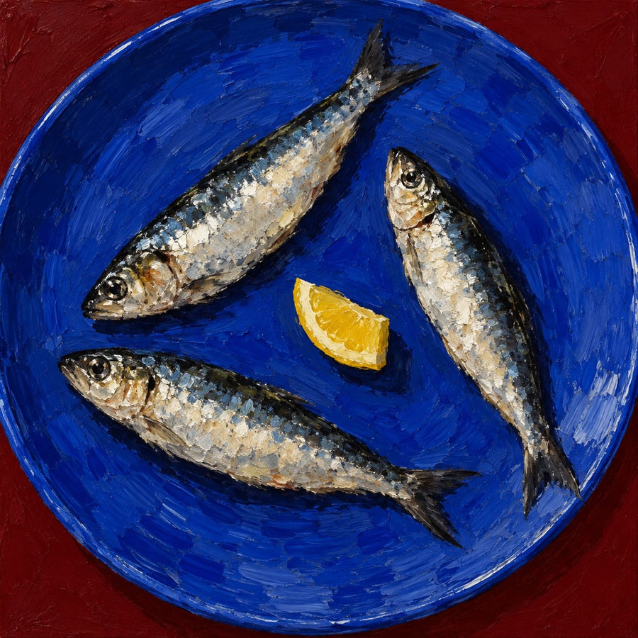 Three Sardines, the unframed sheet.