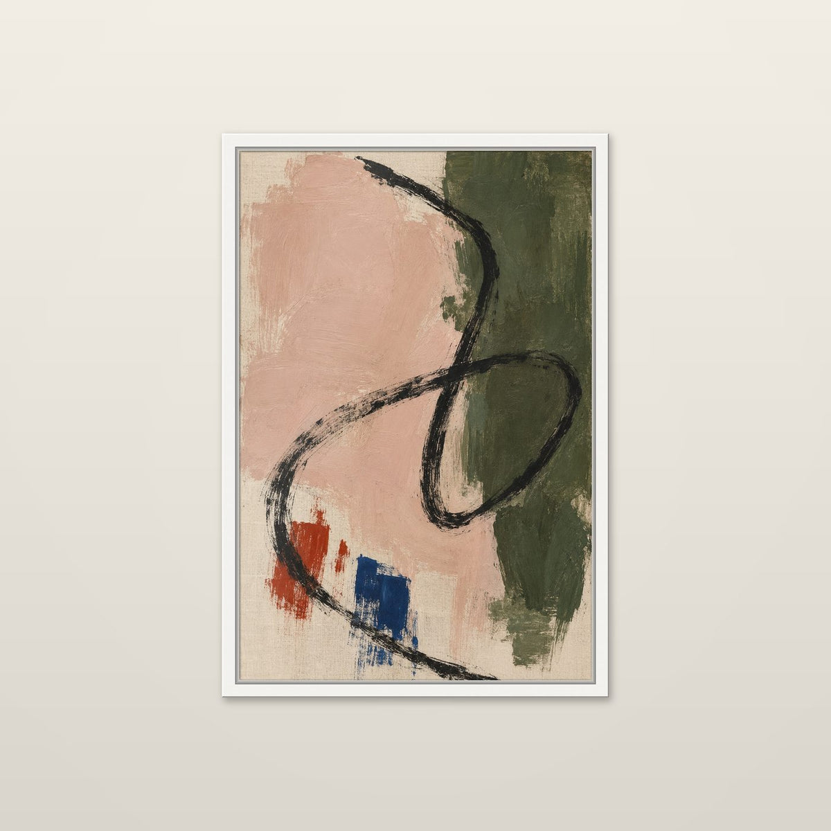 Loop, Blush and Olive by OVREL in a white frame.