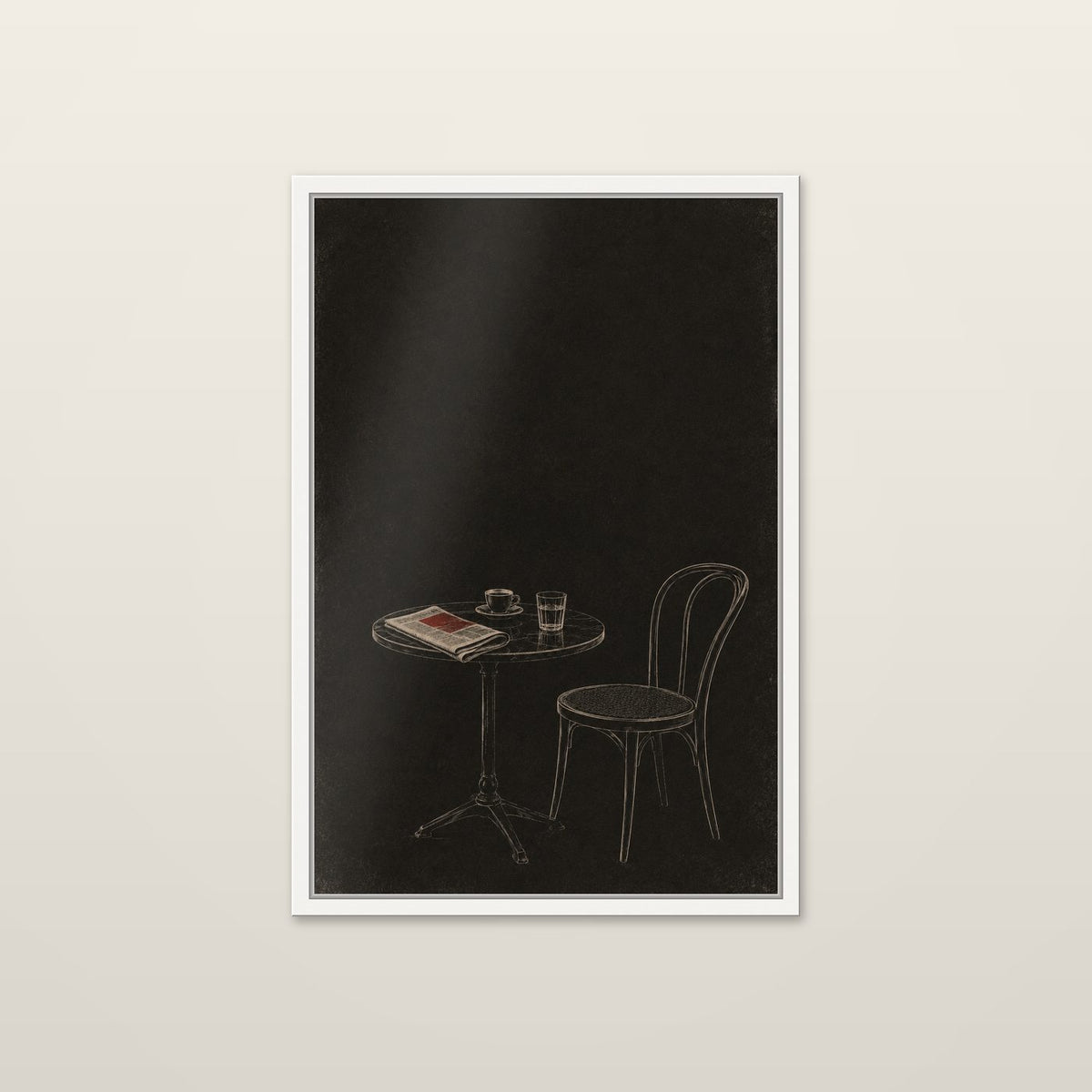Table for One by OVREL in a white frame.