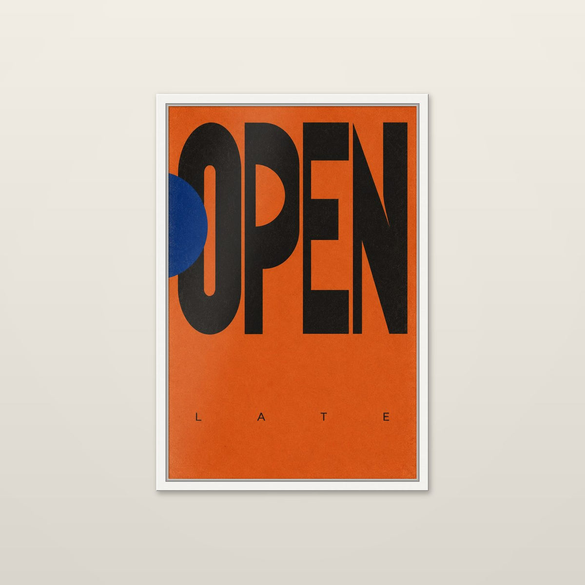 Open Late by OVREL in a white frame.