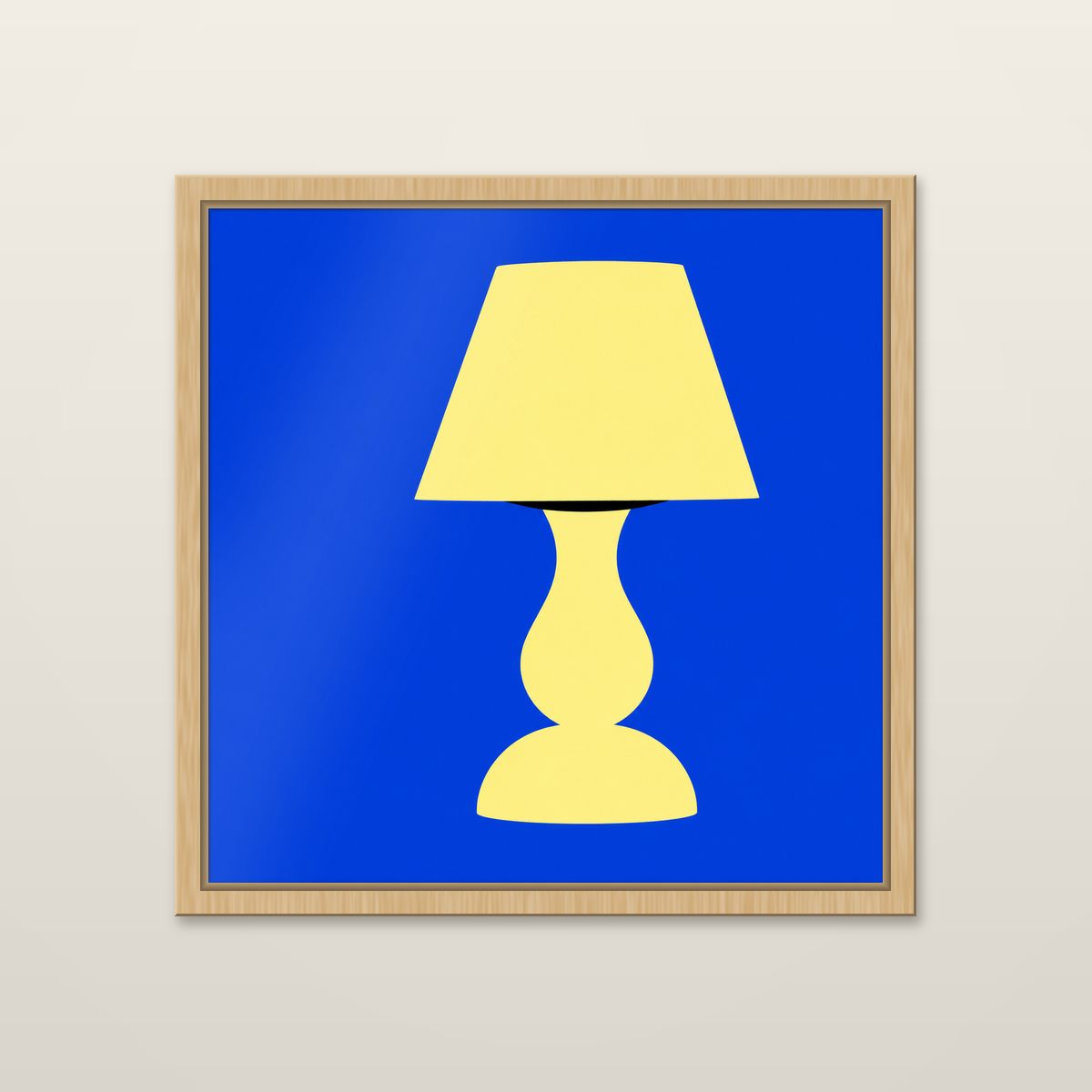 Yellow Lamp, framed in natural oak